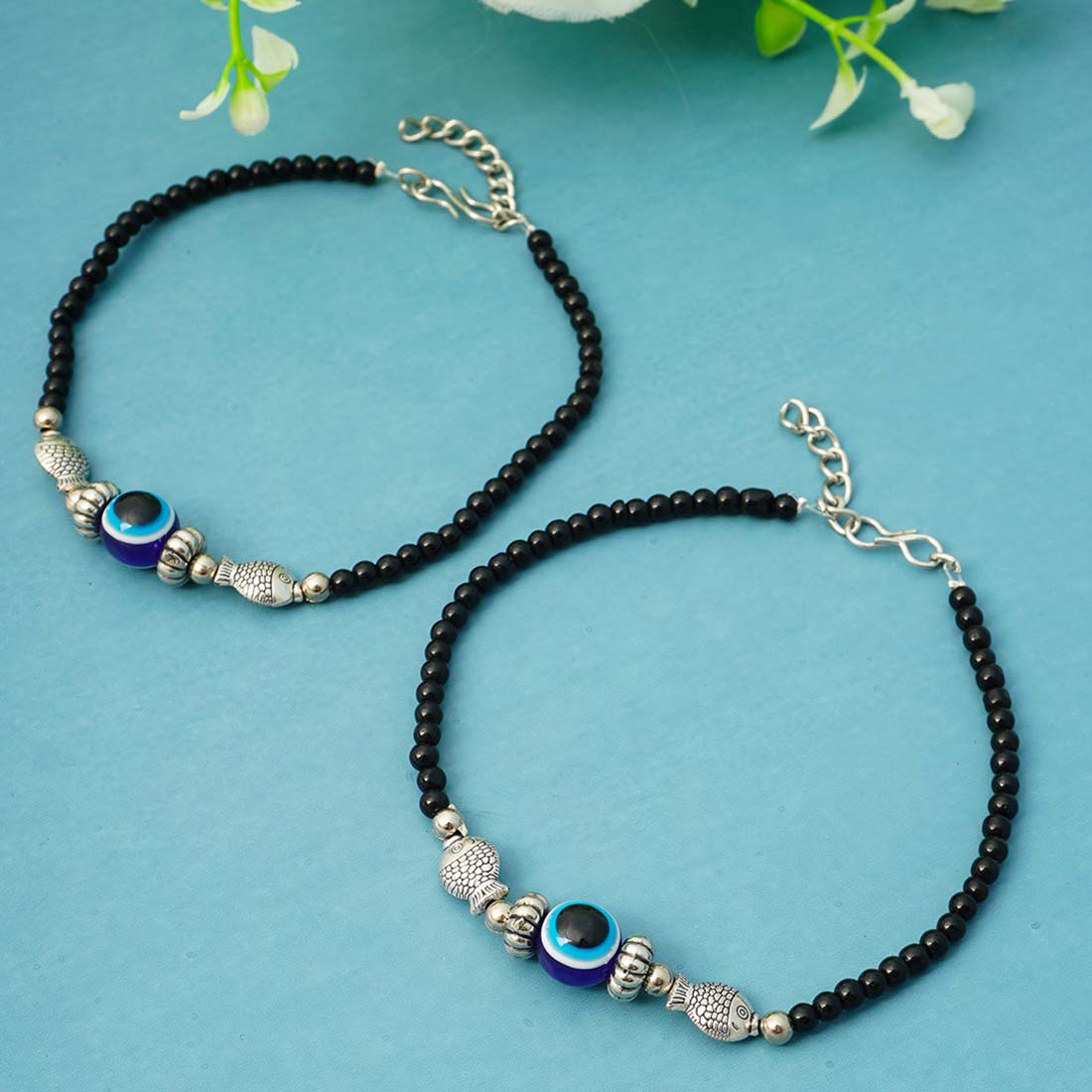 Buy Black Thread Evil Eye Anklet Online - Ferosh