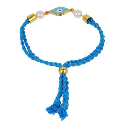 Light Blue Diamond Shaped Evil Eye Rakhi