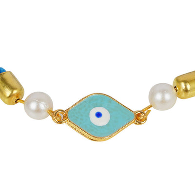 Light Blue Diamond Shaped Evil Eye Rakhi