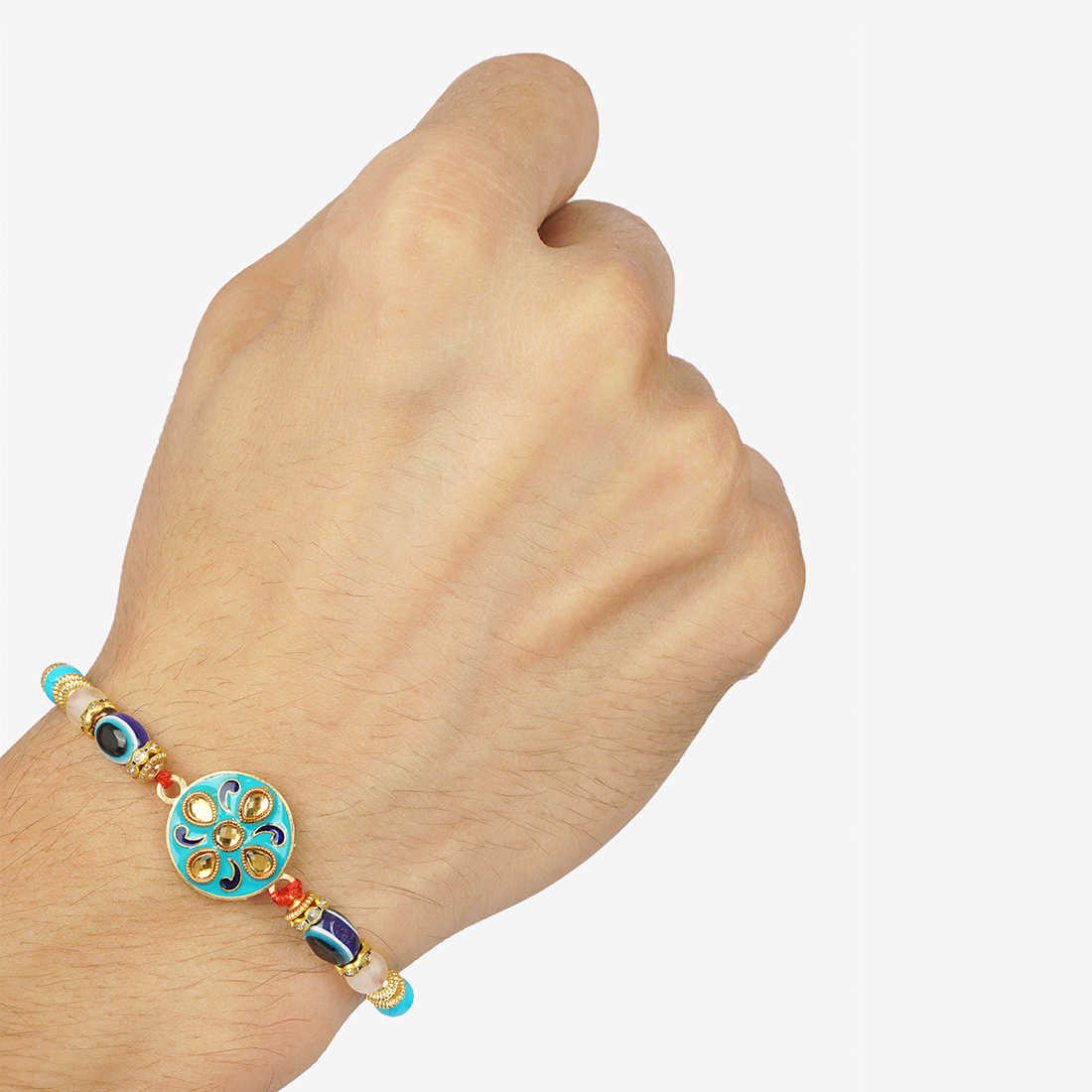 Ferosh Evil Eye Beads Rakhi with Roli Chawal