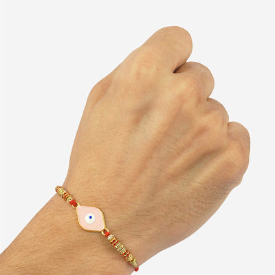 Pink Diamond Evil Eye Rakhi Set of 2