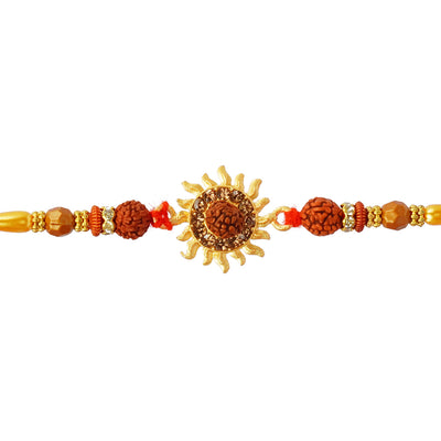 Sun Motif Rudraksh Religious Rakhi