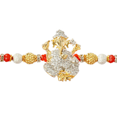 Crystal Embellished Shri Ganesh Religious Rakhi