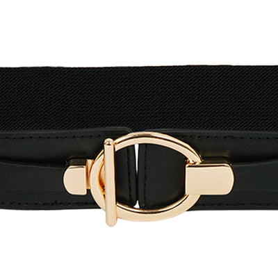 Gold Buckle Wide Black Belt