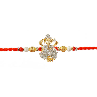 Crystal Embellished Shri Ganesh Religious Rakhi