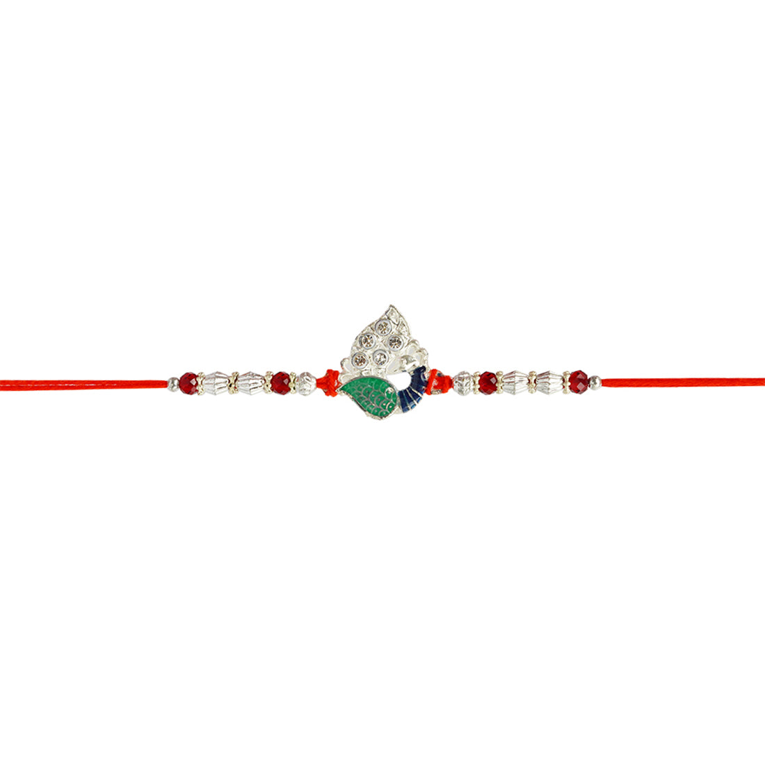 Green Crystal Mor Pankh Rakhi