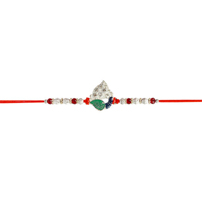 Green Crystal Mor Pankh Rakhi