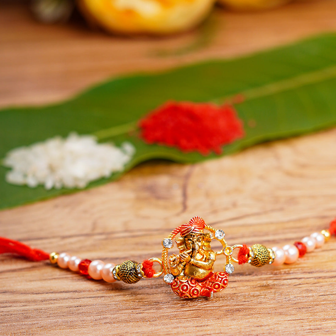 Meenakari Ganesha Religious Rakhi