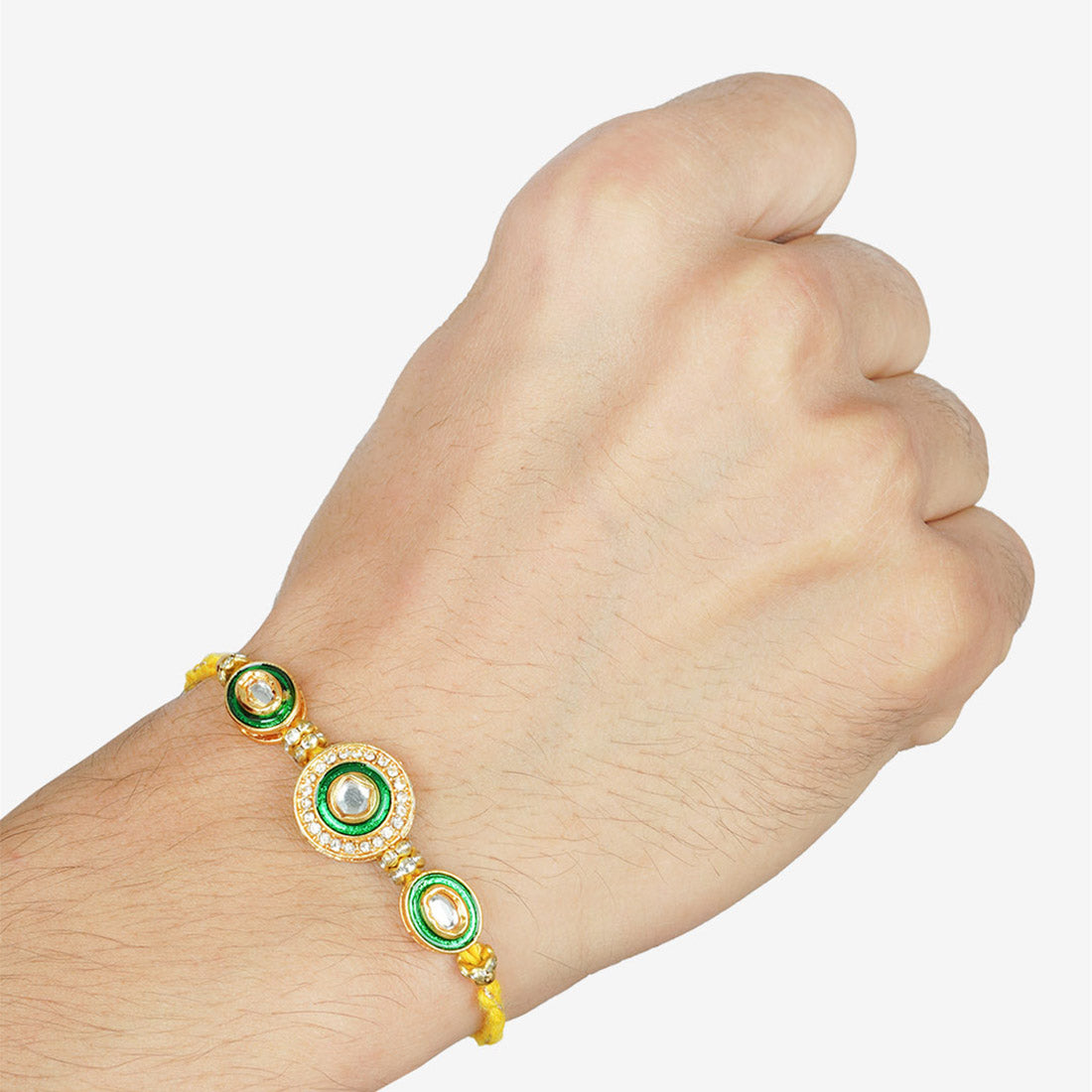 Green Crystal Kundan Rakhi