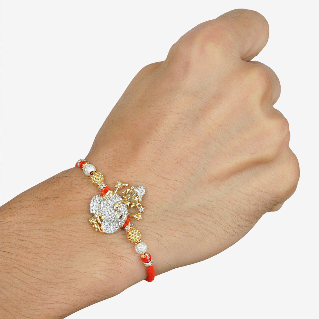 Crystal Embellished Shri Ganesh Religious Rakhi