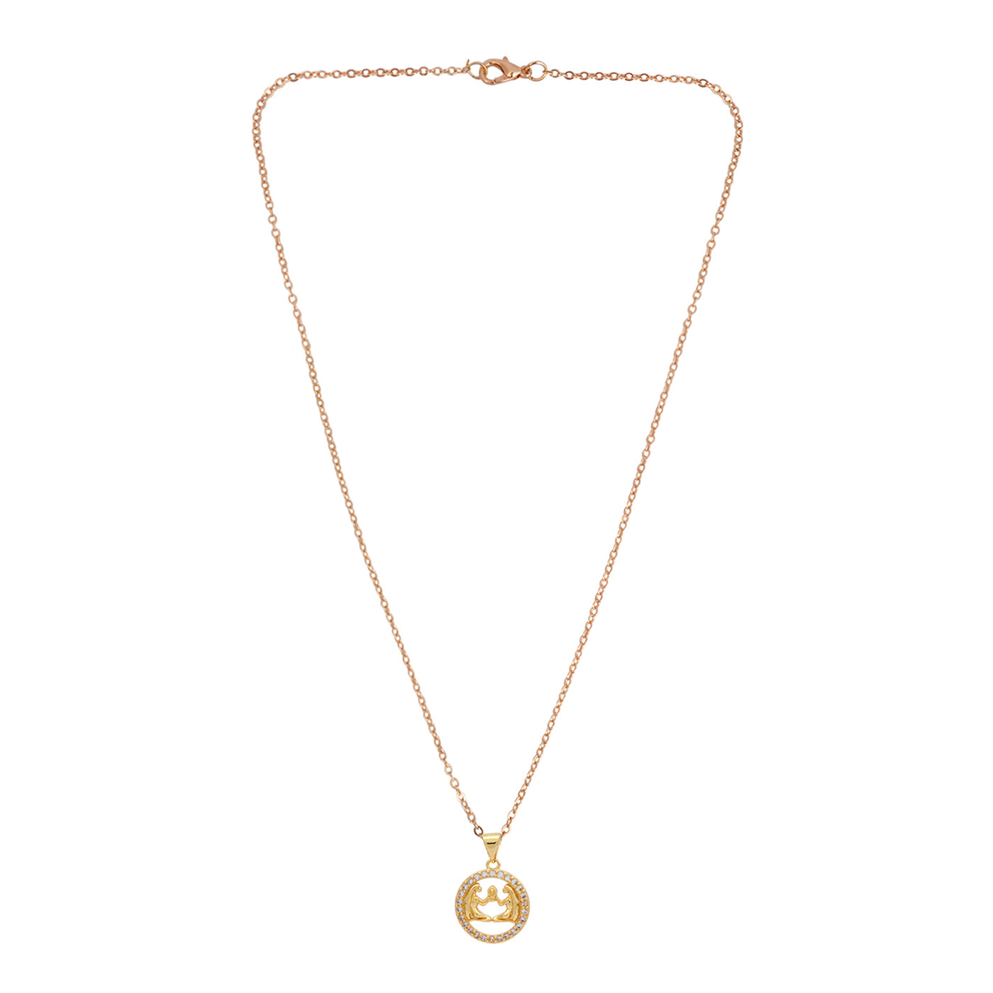 Rhinestone Studded Gemini Zodiac Necklace