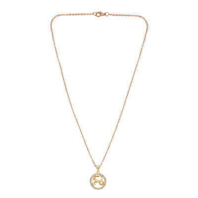 Rhinestone Studded Aries Zodiac Necklace