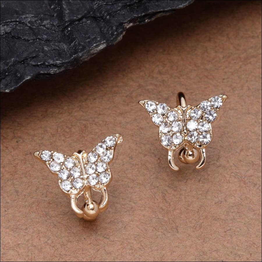 Aysel Golden Butterfly Ear Clips