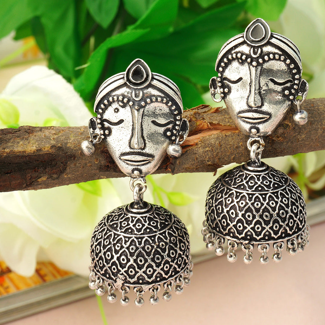 Face Designed Jhumka
