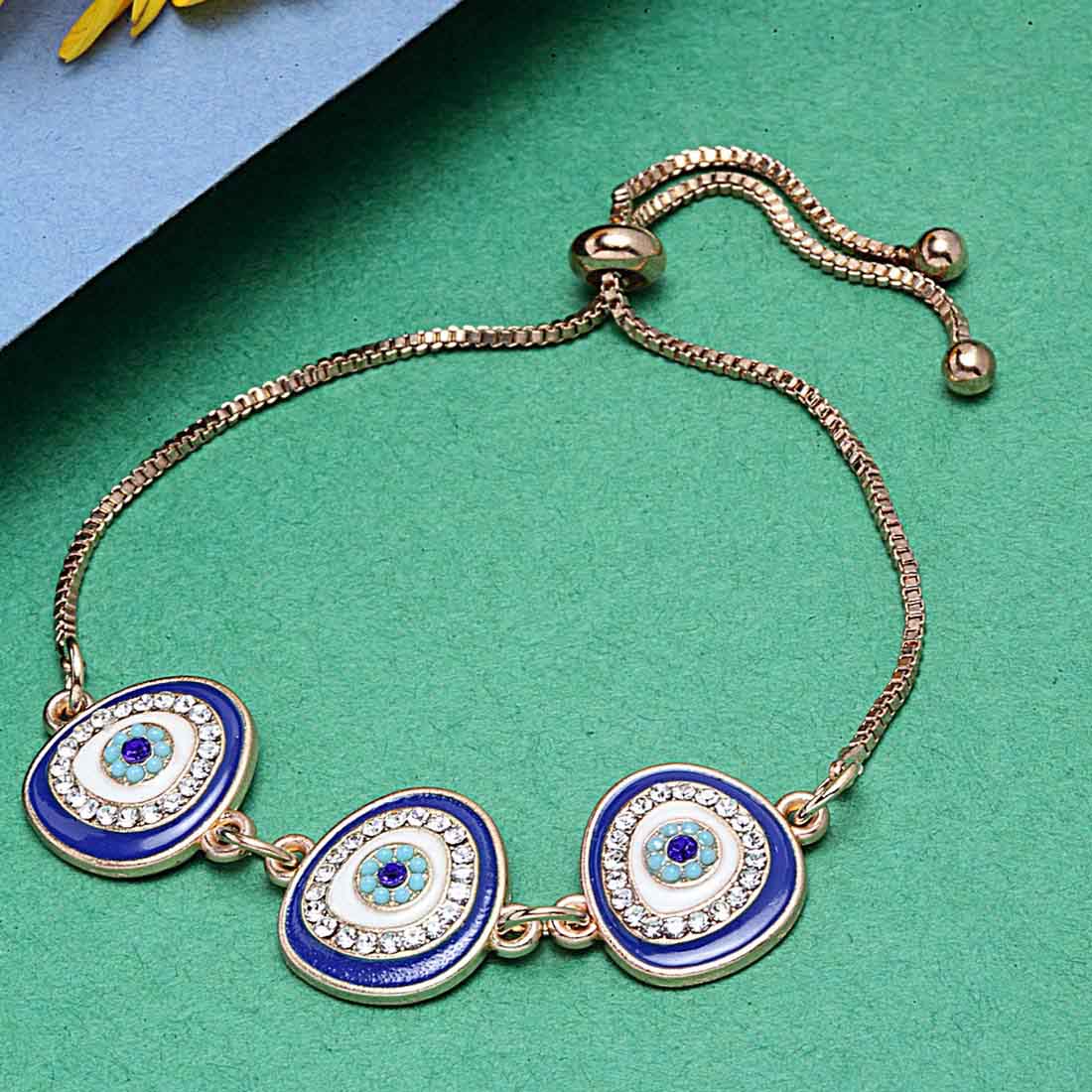 Ferosh Three Evil Eyes Adjustable Bracelet