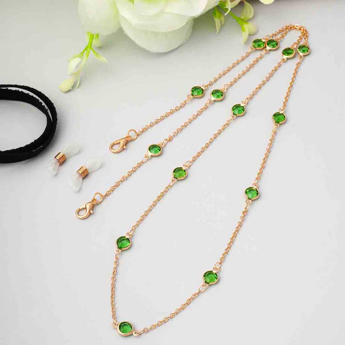 Green Crystal Mask Chain