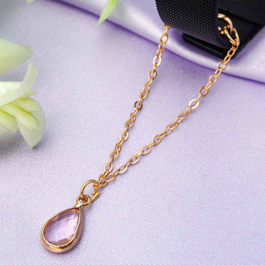 Lilac Teardrop Chain Watch Charm
