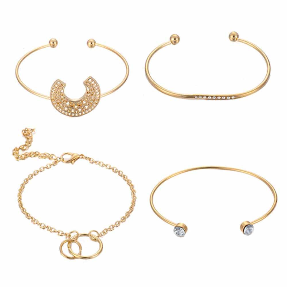 Stoica Gleaming Golden 4 Bracelets Set