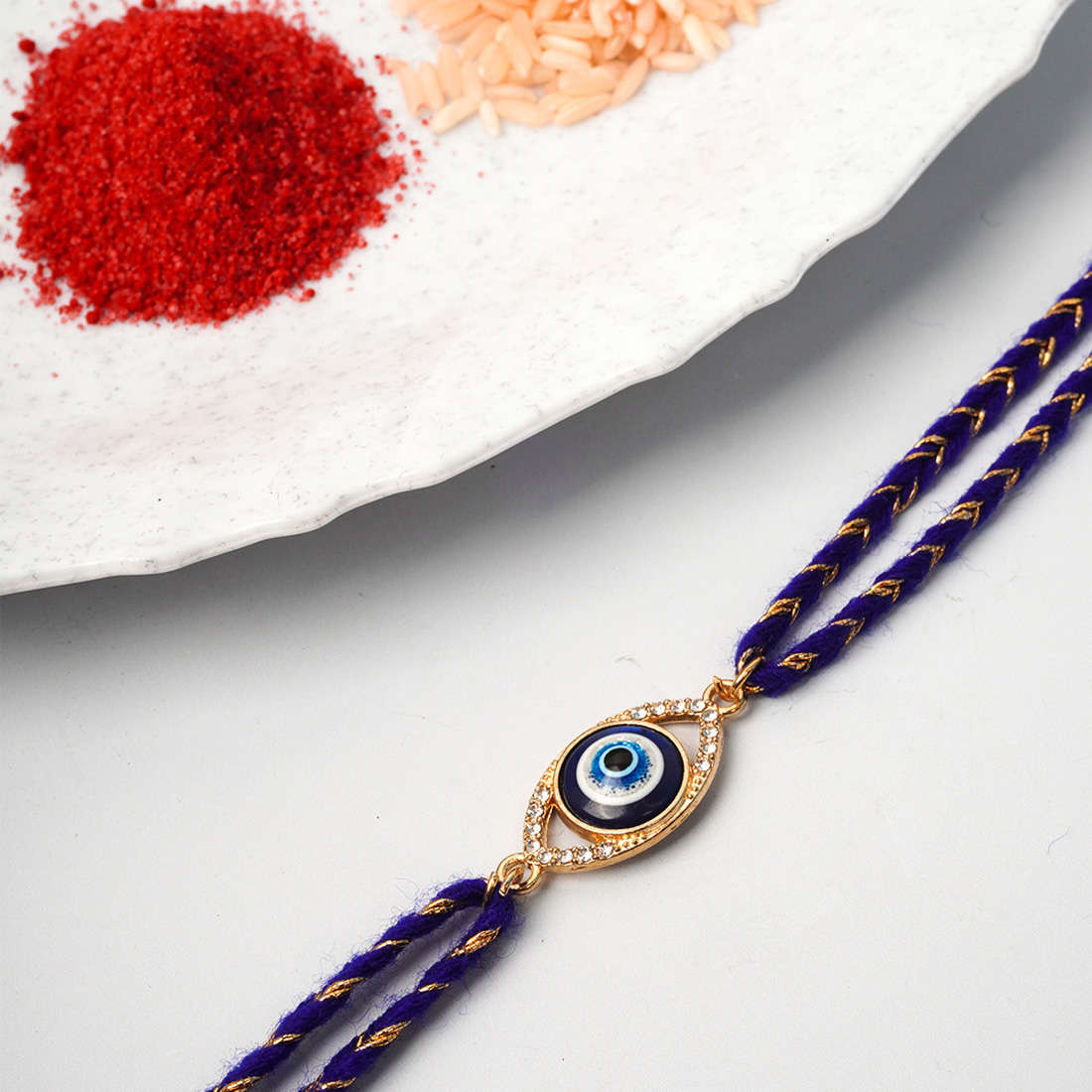 Vivid Crystal Evil Eye Rakhi