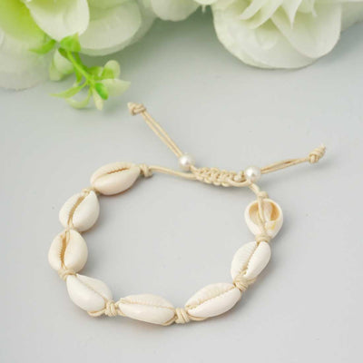 White Sea Shell Anklet